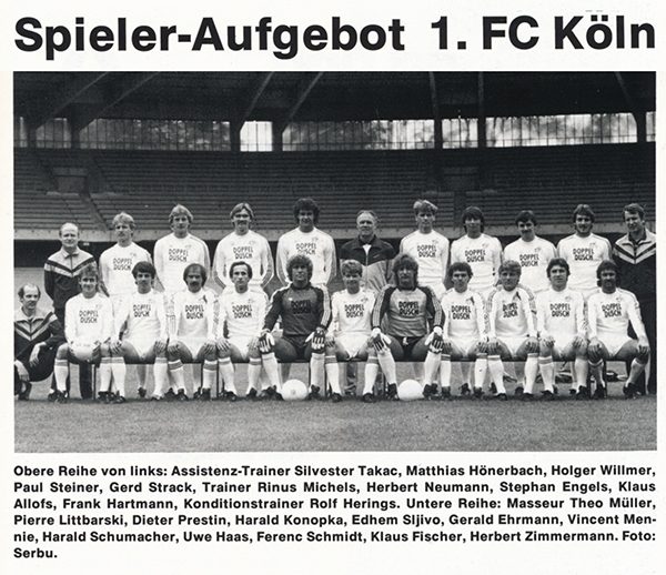 Bild der Aufstellung des 1. FC Köln beim Pokalfinale 1983